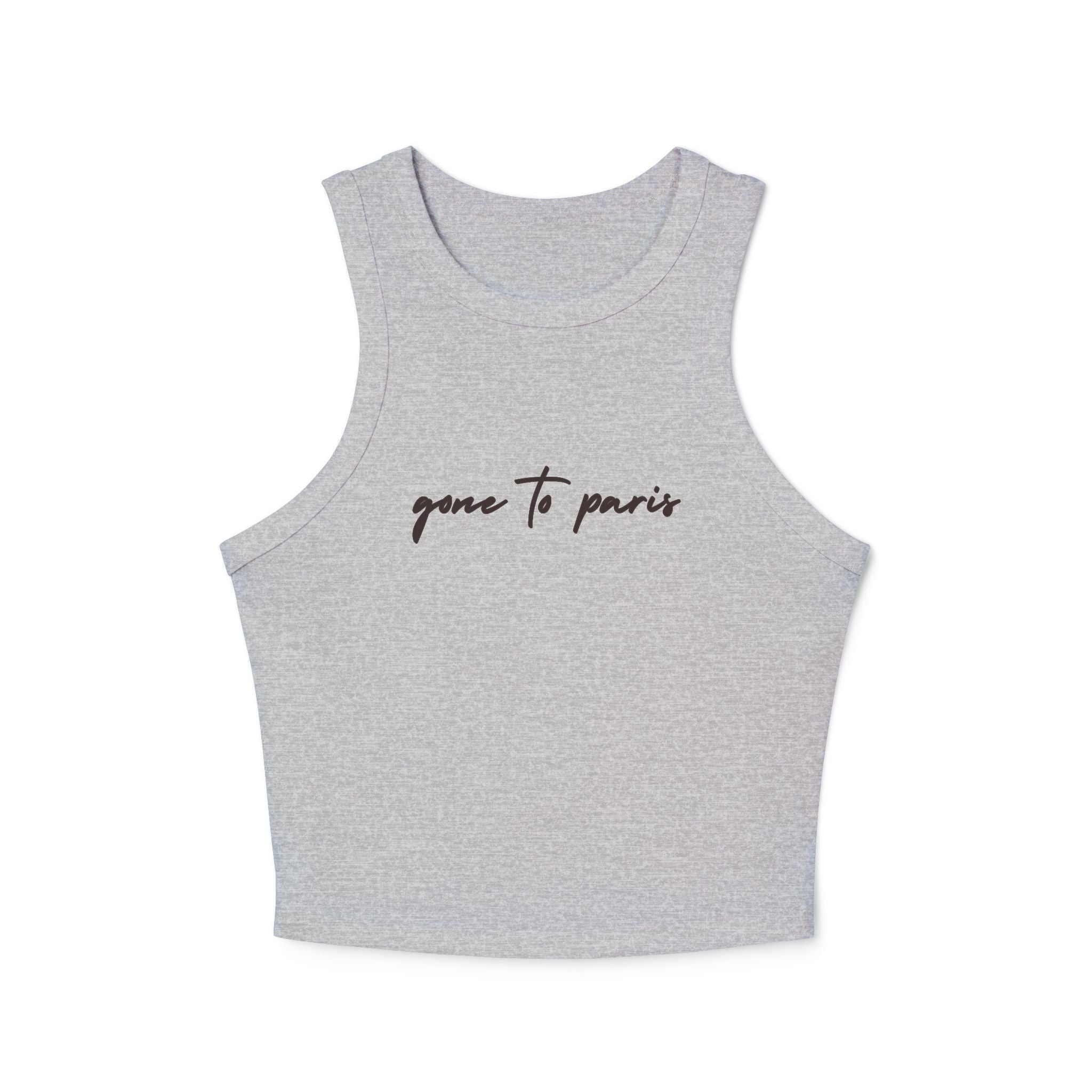 "Gone to Paris" Micro-Rib Racer Tank — She's Gone to Paris