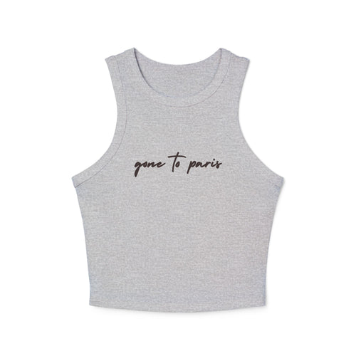 "Gone to Paris" Micro-Rib Racer Tank — She's Gone to Paris