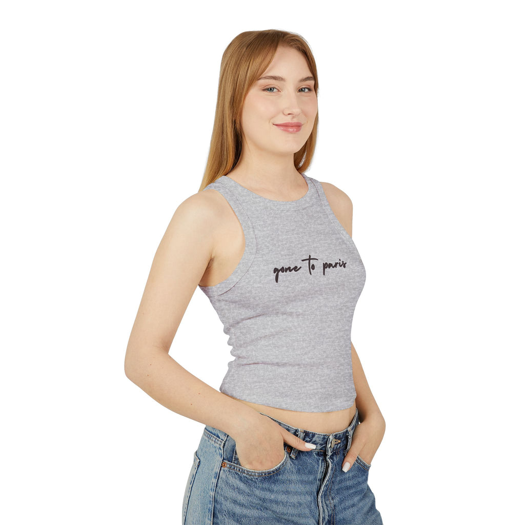 "Gone to Paris" Micro-Rib Racer Tank — She's Gone to Paris