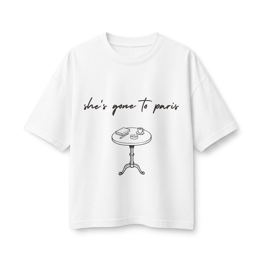"She's Gone to Paris" Café Sketch Boxy Tee