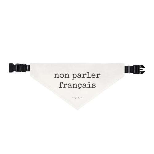 "non parler français" French Phrase Dog Bandana
