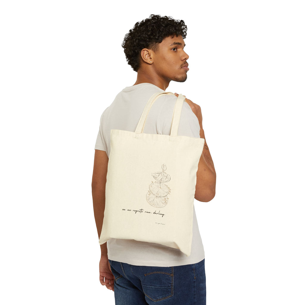 "On Ne Regrette Rien" French Canvas Eco Reusable Tote