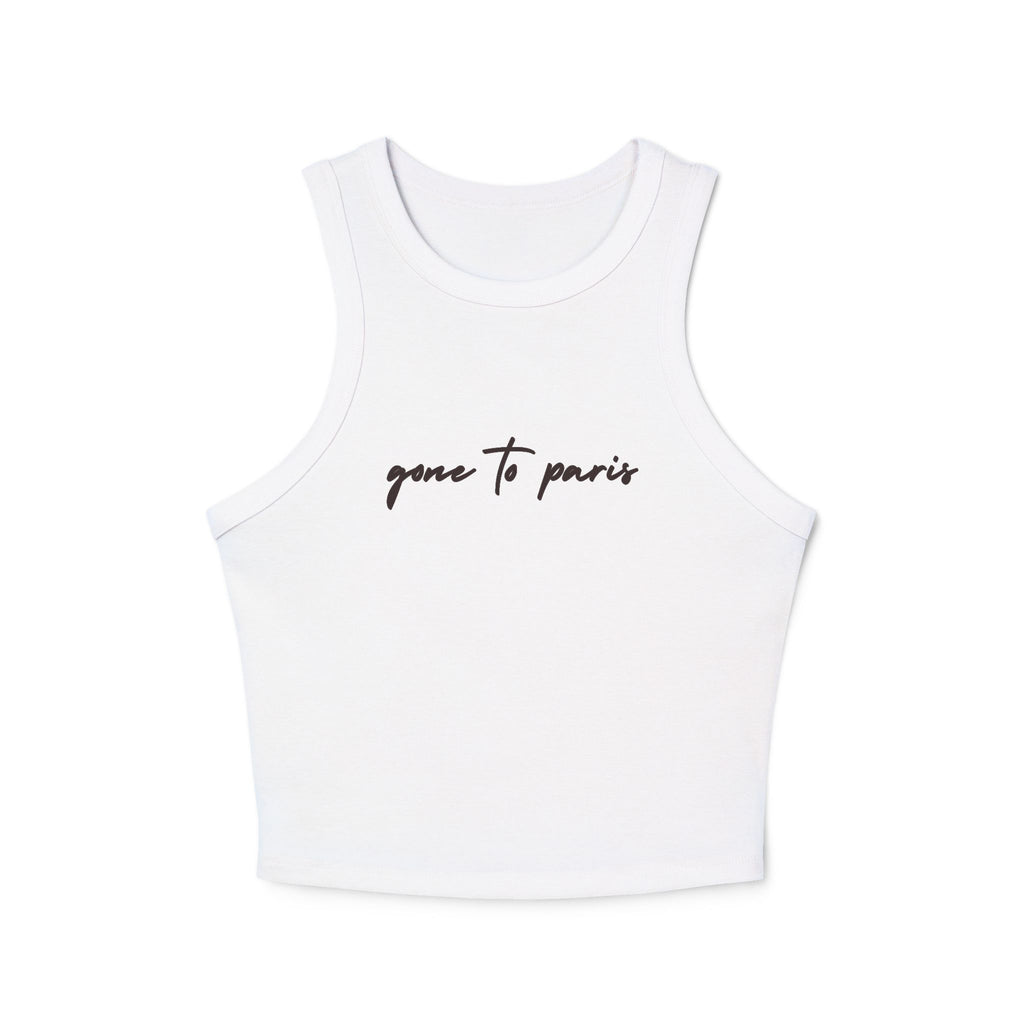 "Gone to Paris" Micro-Rib Racer Tank — She's Gone to Paris
