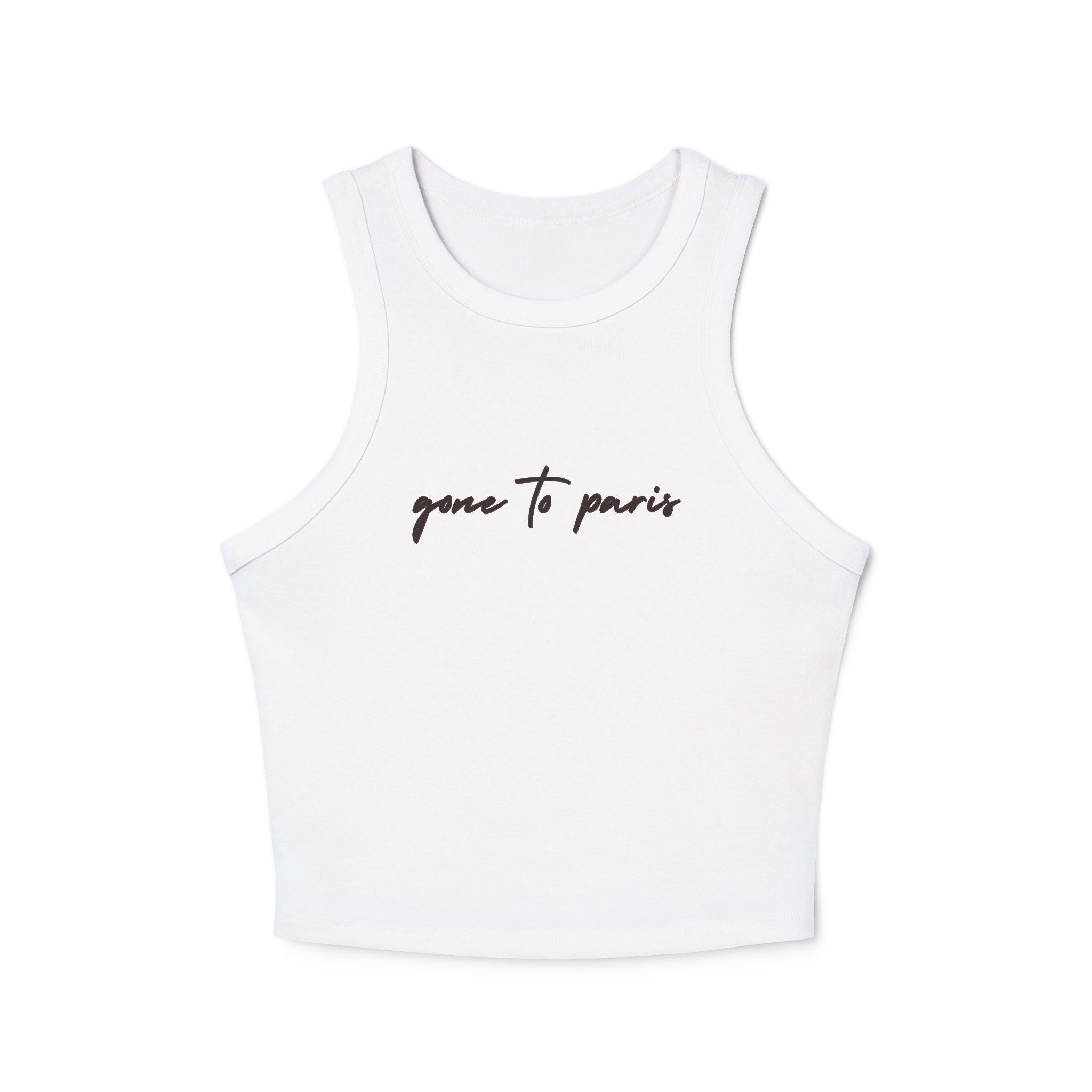 "Gone to Paris" Micro-Rib Racer Tank — She's Gone to Paris