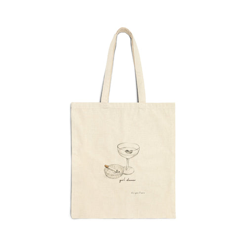 "Girl Dinner" Aesthetic Canvas Tote Bag