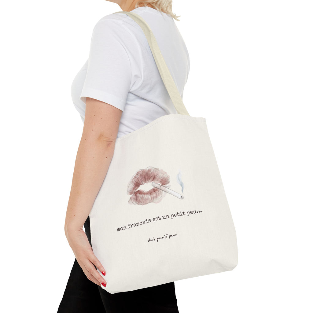 "Mon Français Est Un Petit Peu" French Tote Bag