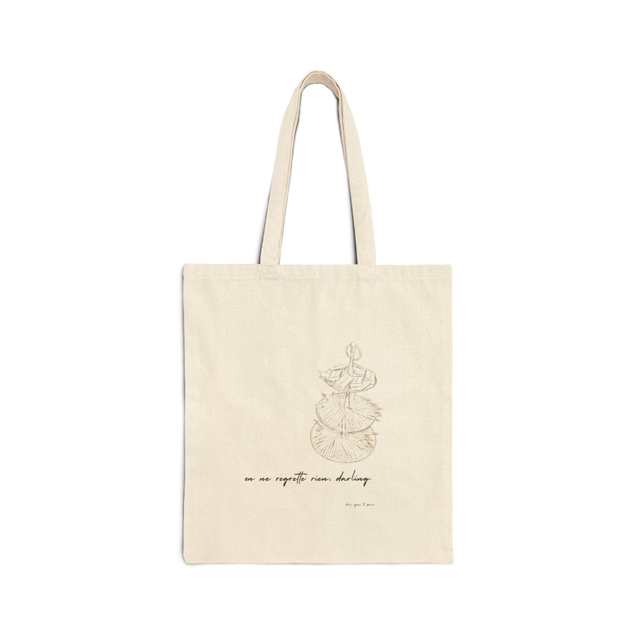 "On Ne Regrette Rien" French Canvas Eco Reusable Tote